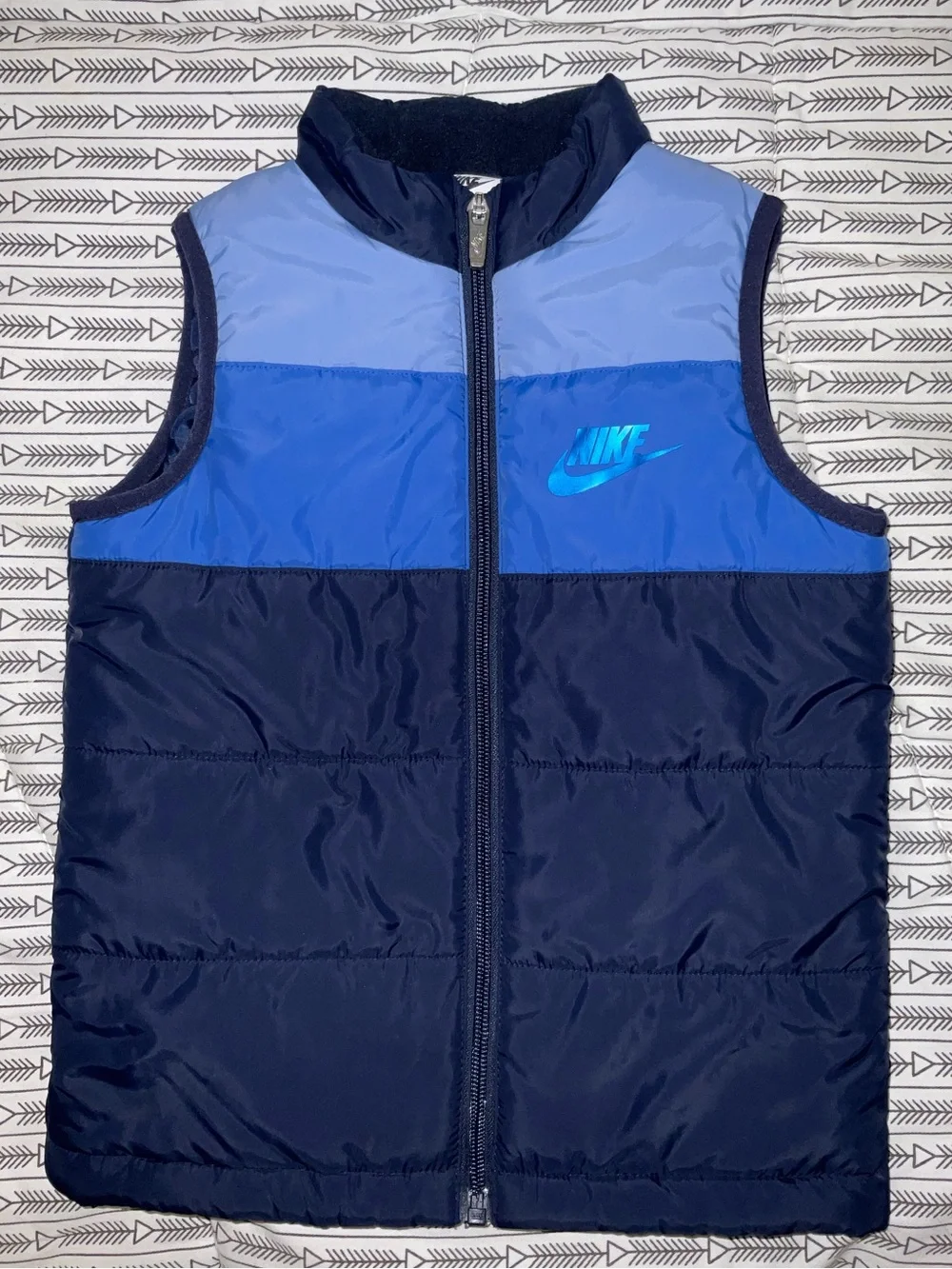 Nike Kids Navy & Royal Blue Colorblock Puffer Vest